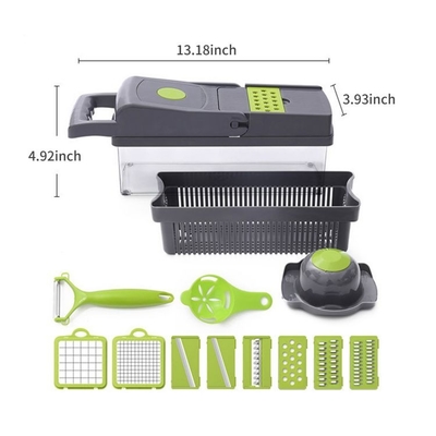 Viable 12 in 1 Manual Food Chopper Vegetable Cutter Meat Grinders DIY Multifunctional Onion Garlic Shredder and Slicers